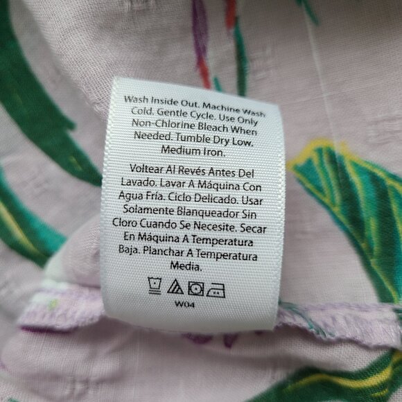 Ruffle Sleeve Peasant Top 1X Terra & Sky Tropical Floral Spring Cotton - Picture 8 of 8